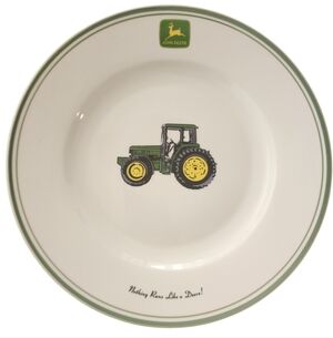 Collectible Gibson John Deere Green and Yellow Tractor Dinner Plate
